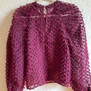 Versona - burgundy, sheer top, M